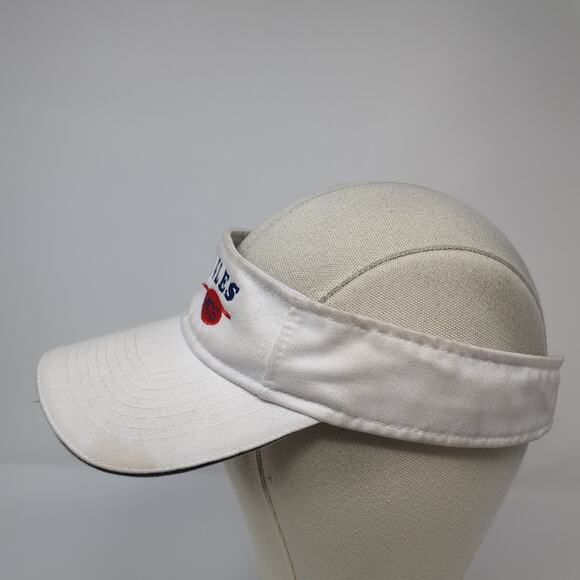 Eagles JCS Strapback Sun Visor Cap White OS Adjustable Embroidered Head Shots - Picture 3 of 9
